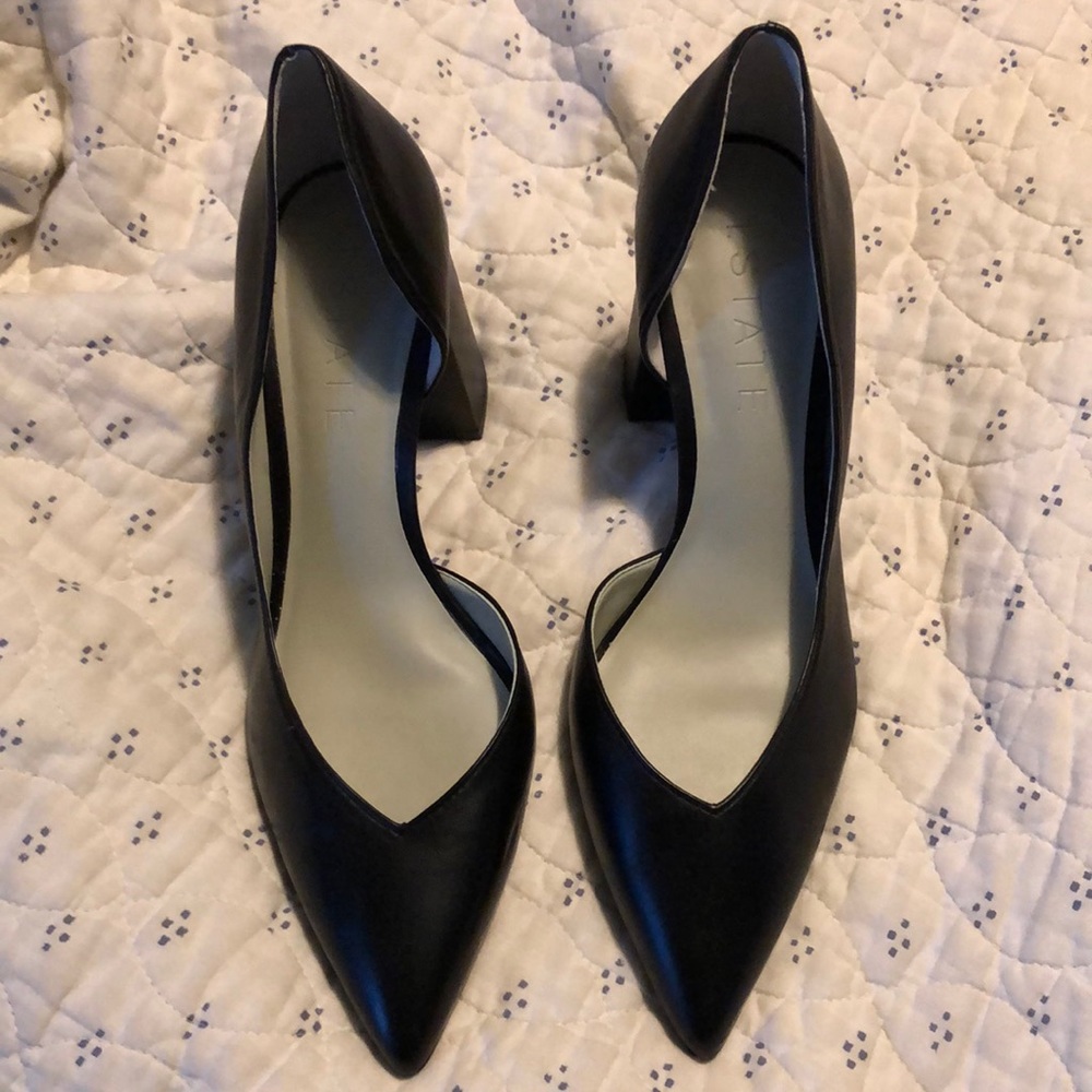 1.state black leather heels